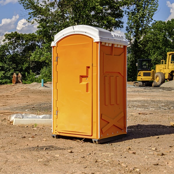 how often are the portable restrooms cleaned and serviced during a rental period in Oolitic